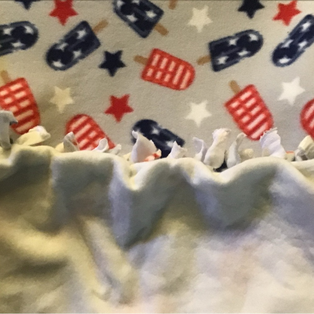 Patriotic Popsicle Fleece Throw Blanket 48x58in